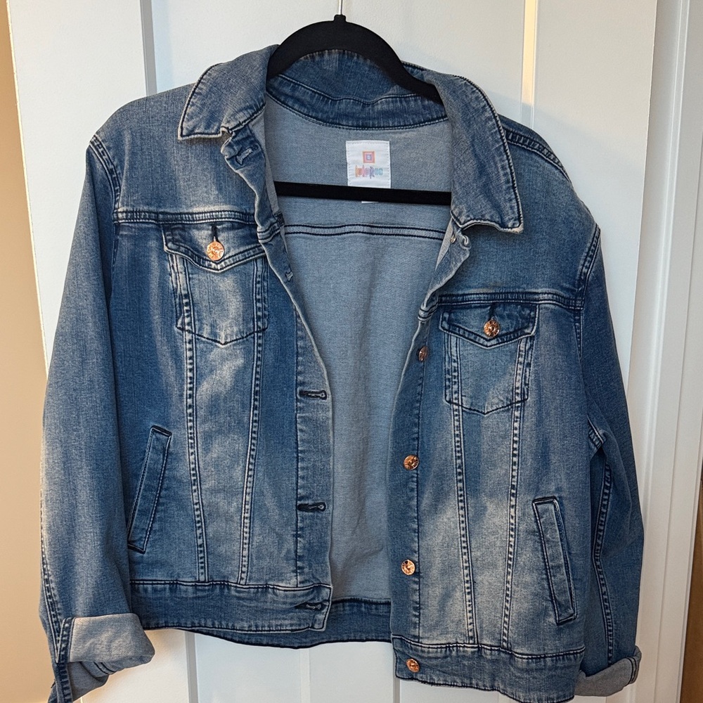 OG LuLaRoe Denim Jacket with rose gold buttons